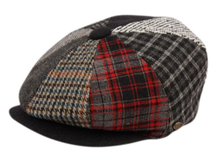 12 Wholesale Multi Patchwork Newsboy Cap With Quilted Satin Lining