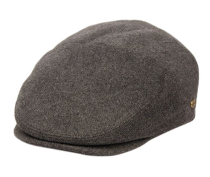 12 Wholesale Brushed Wool Solid Ivy Cap With Satin Lining In Grey