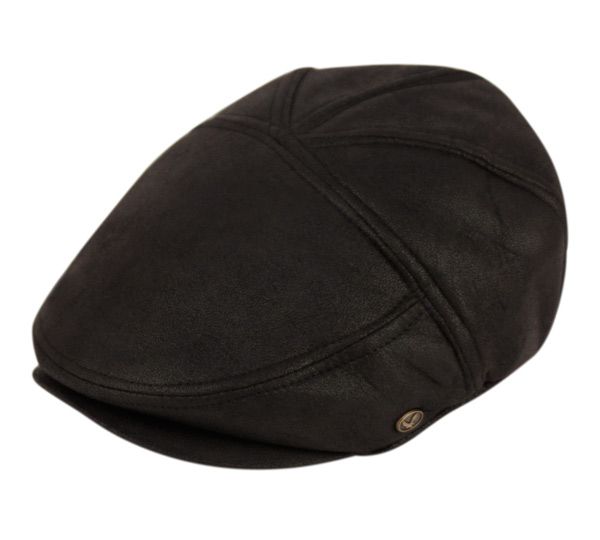 12 Wholesale Faux Leather Vintage Cap In Black