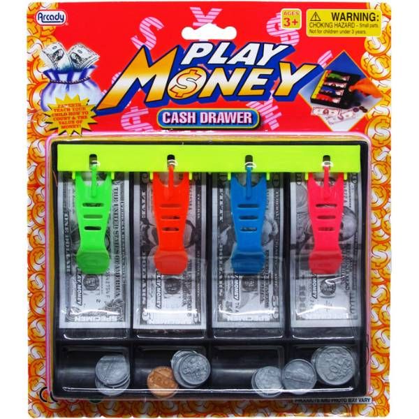 36 Pieces of Play Money Cash Drawer