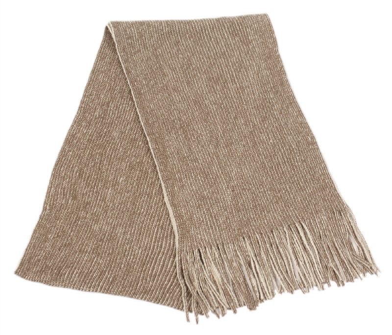 12 Wholesale Mens Winter Knit Denim Scarf In Brown