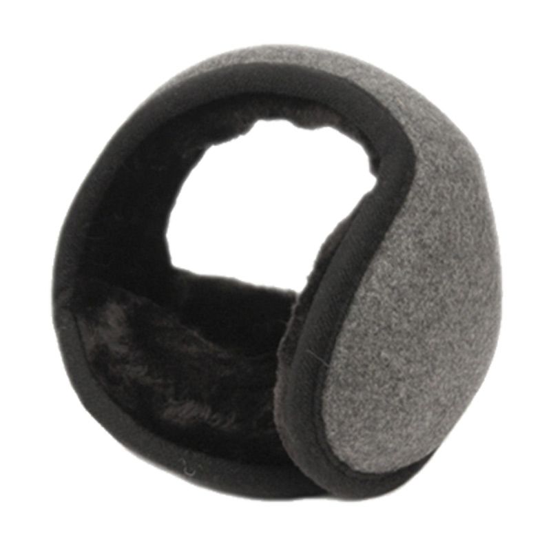 18 Wholesale Winter Ear Warmer With Faux Fur Lining In Charcoal