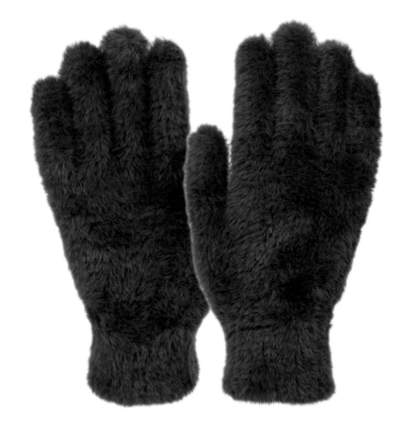 12 Pieces of Ladies Soft Fur Winter Glove In Black