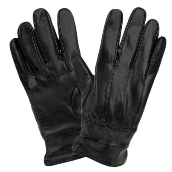 12 Pairs of Mens Genuine Leather Gloves With Faux Fur Lining And Elastic Cuff