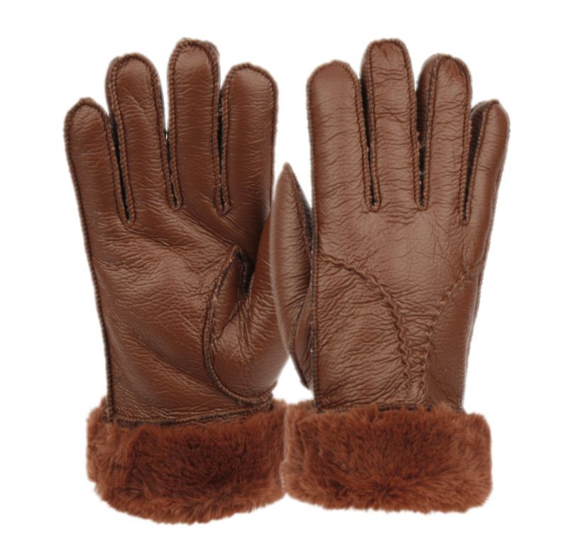 12 Pairs of Ladies Faux Fur Leather Winter Glove With Fur And Cuff Lining