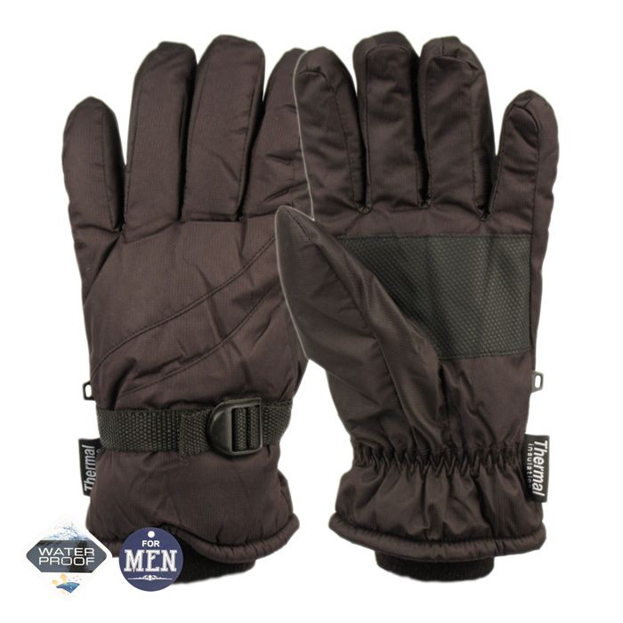 12 Pairs Mens Waterproof Ski Glove With Thermal Fleece Lining - Ski Gloves