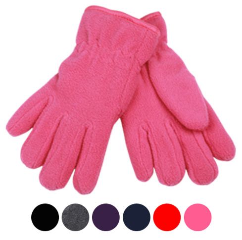 24 Pairs of Kids Winter Fleece Glove In Assorted Color
