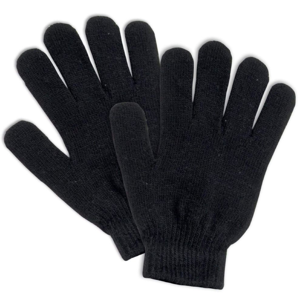 100 Pieces of Adult Knitted Gloves Black Only