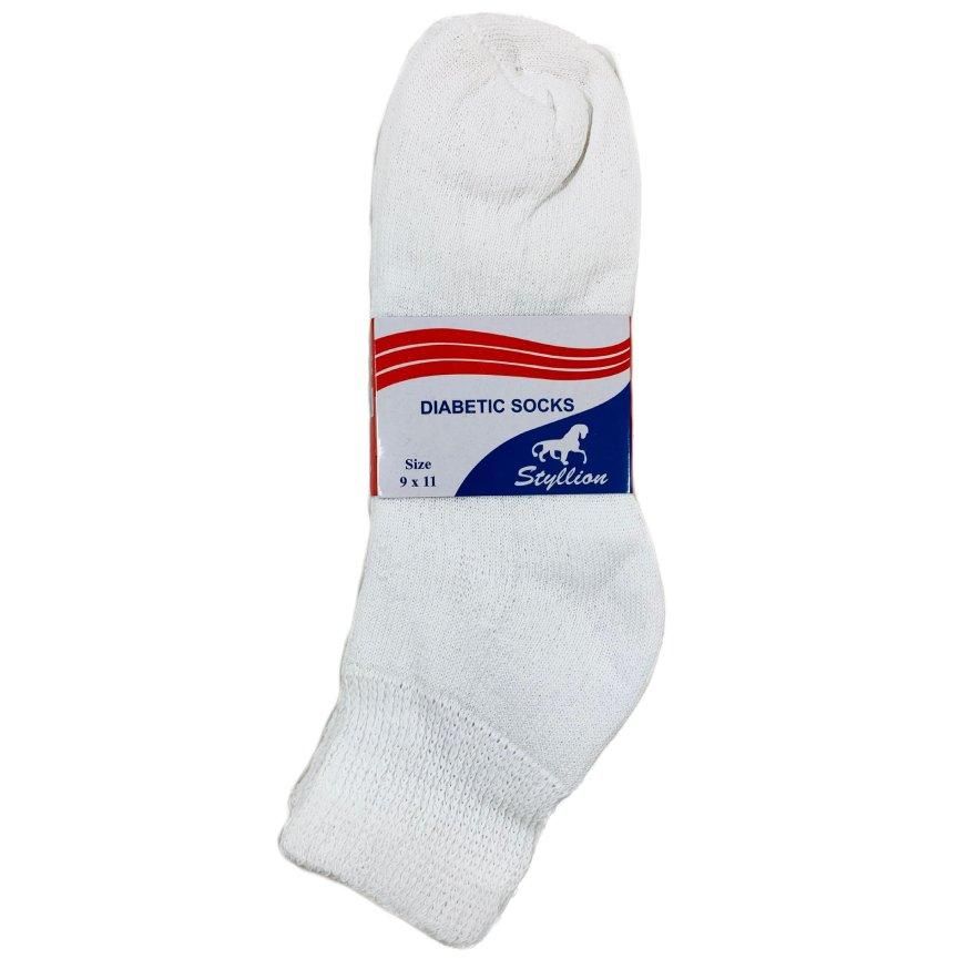 60 Pieces Diabetic Quarter Sock In White - Diabetic Socks