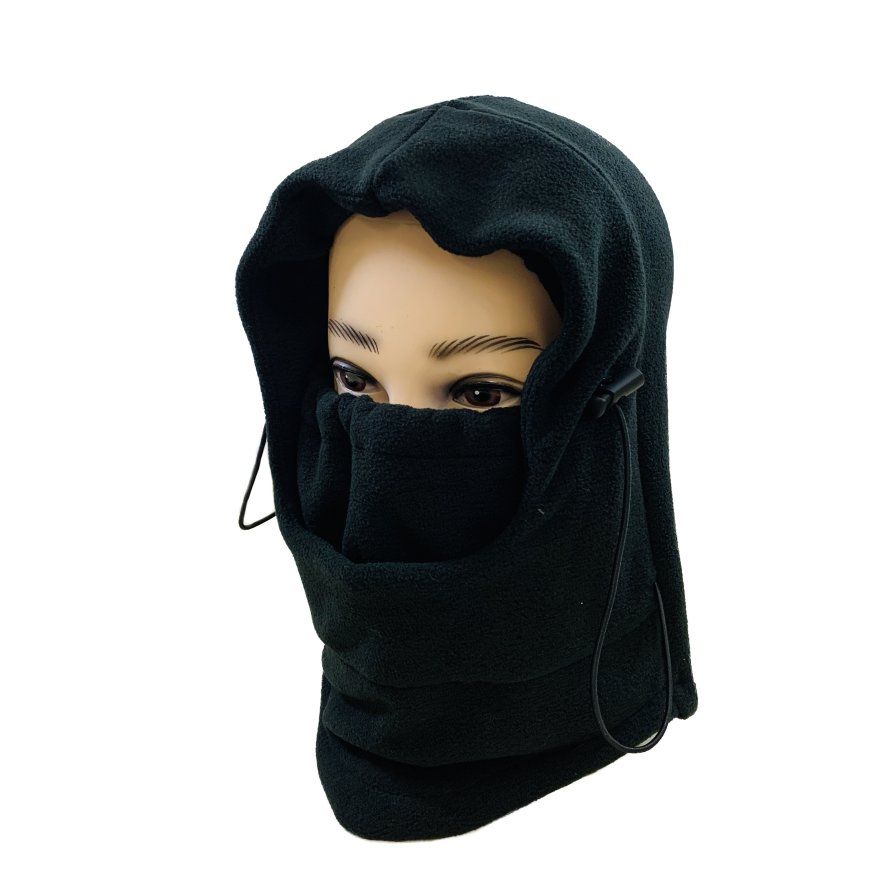 36 Pieces of Extra Warm Black Fleece Hooded Face Mask