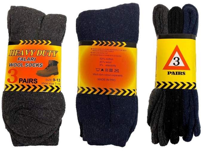 72 Pieces Heavy Duty Man Wool Socks - Mens Thermal Sock