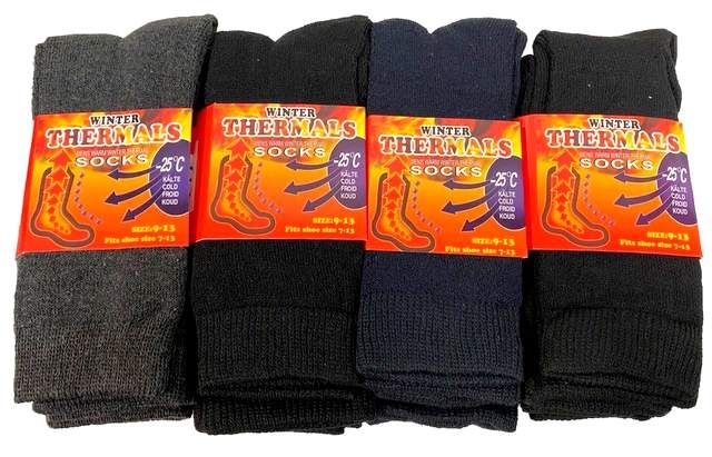 72 Pieces Men's Winter Thermals Socks - Mens Thermal Sock
