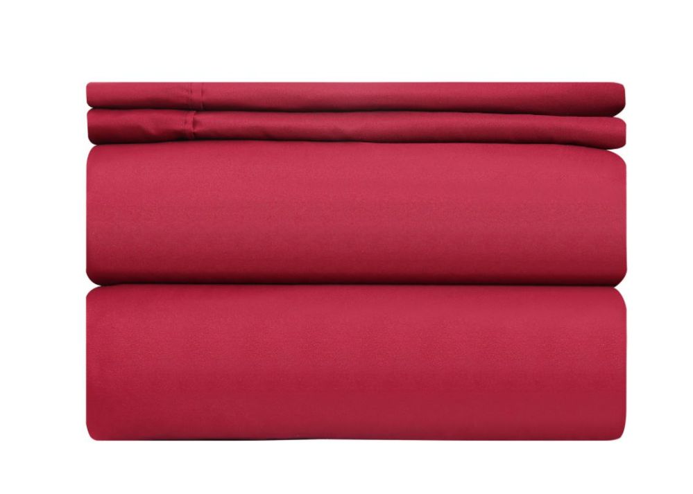 12 Sets of Deluxe Hotel Quality Double Brushed Microfiber 4 Piece Set Full Size In Burgundy