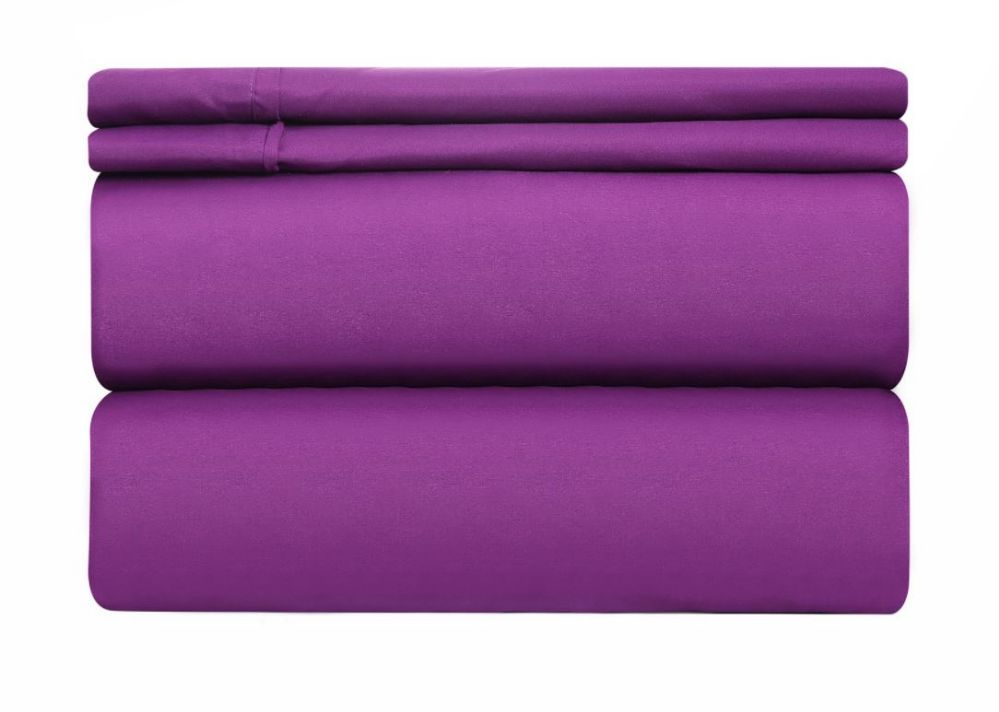 12 Sets of Deluxe Hotel Quality Double Brushed Microfiber 4 Piece Set Full Size In Lavender