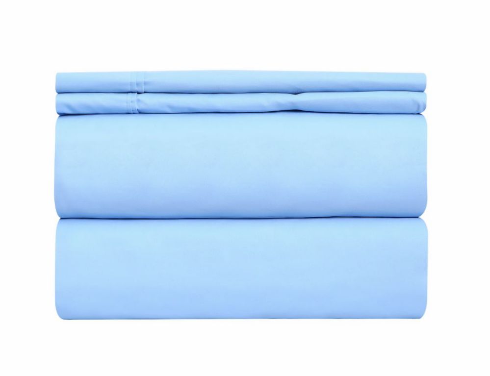 12 Sets of Deluxe Hotel Quality Double Brushed Microfiber 4 Piece Set Full Size In Baby Blue