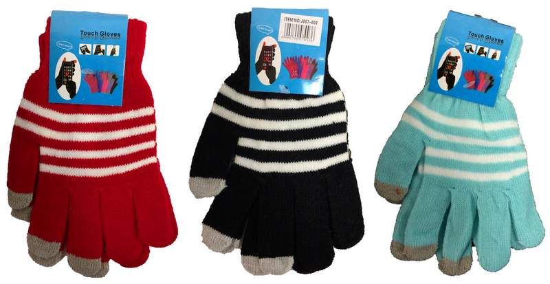 12 Wholesale Texting Gloves Lady's Size Assorted Color