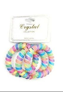 72 Pieces Plastic Colored Scrunchies - PonyTail Holders