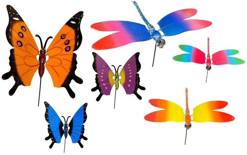 96 Pieces of Garden Stake Decoration Butterfly And Dragonfly