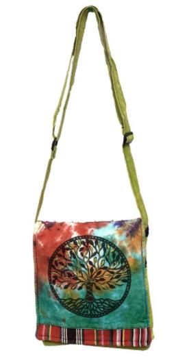 10 Pieces of Tree Of Life Tie Dye Small Sling Bag