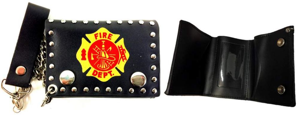 12 Pieces of Tri Fold Leather Wallet Fire Department