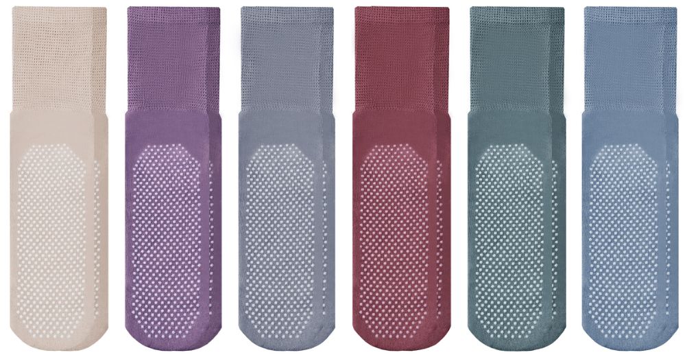 Wholesale Multi Purpose Diabetic Assorted Colors Rubber Silicone Gripper Bottom Slipper Sock Size 9-11 Bulk Yacht & Smith