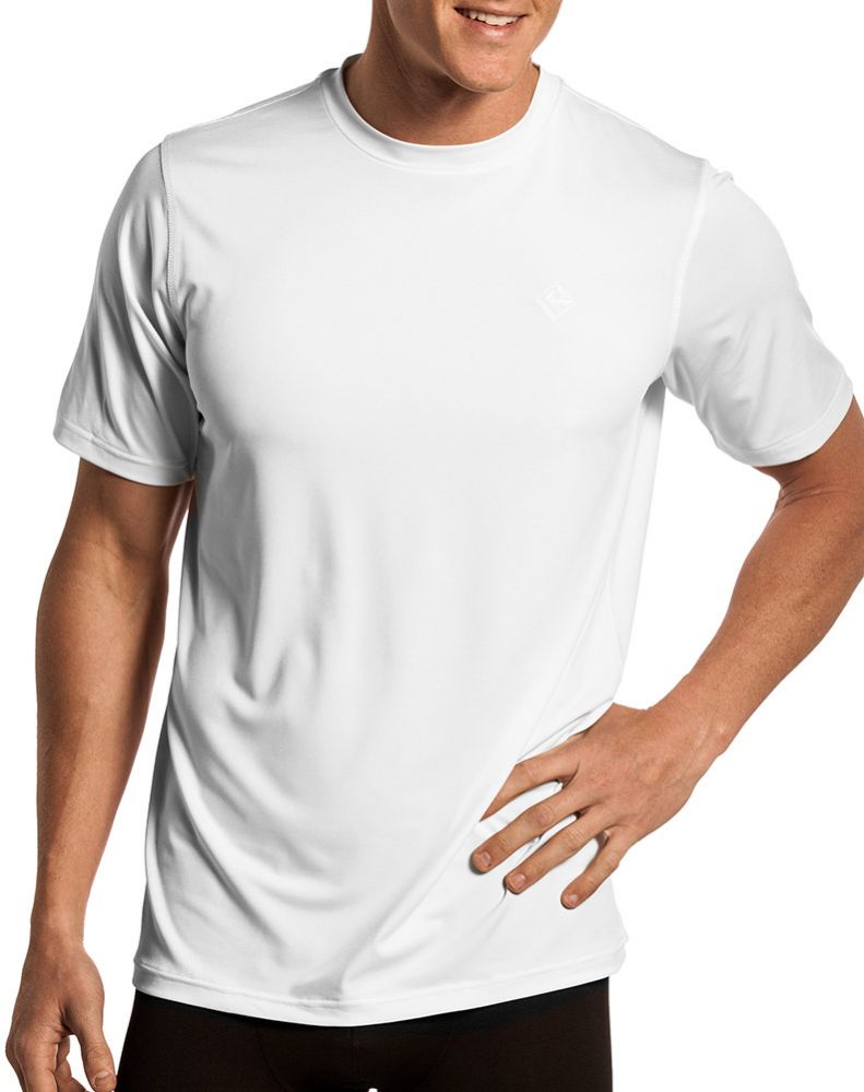 48 Wholesale Mens Cotton Short Sleeve T Shirts Solid White Size L - WSD