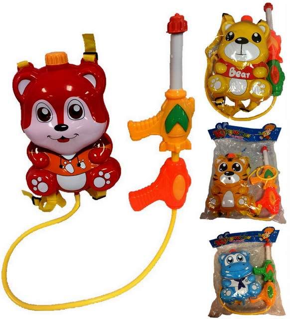 12 Wholesale Children Animal Squirt Water Gun Toy Cartoon Animal Backpack