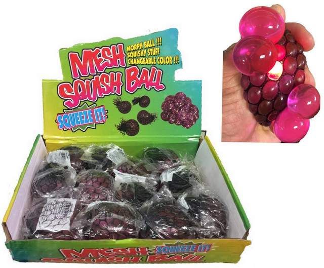 96 Pieces of Glitter Squish Ball With Putty Inside Display Box