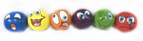 72 Pieces of Emoji Faces Assorted Color Foam Balls