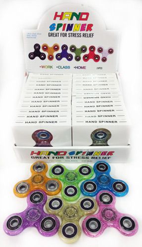 60 Wholesale Glitter Fidget Spinner Assorted Colored