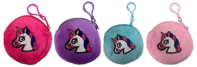 96 Pieces of Round Pastel Color Unicorn Coin Purse Assorted Colors