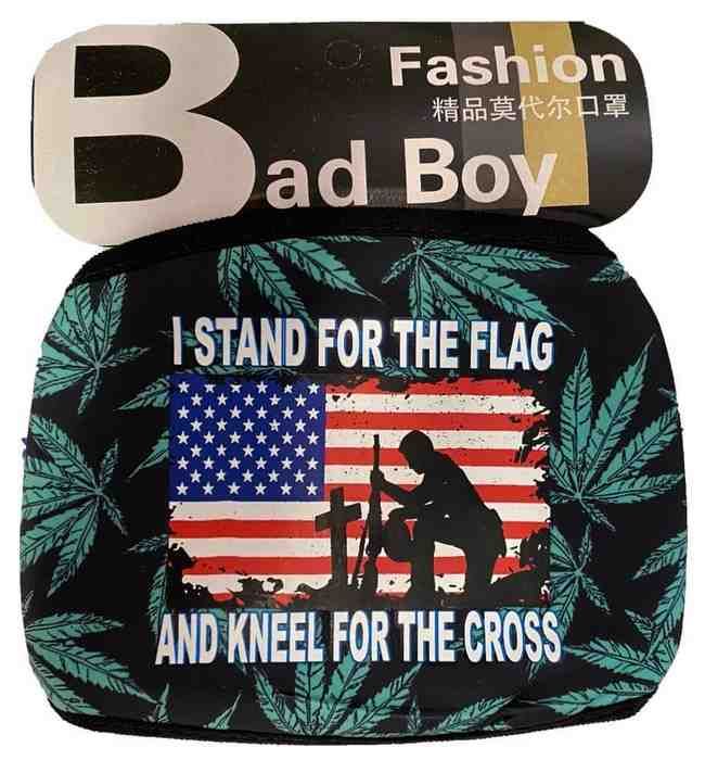 12 Wholesale Stand Flag Kneel Cross Marijuana Style Face Cover
