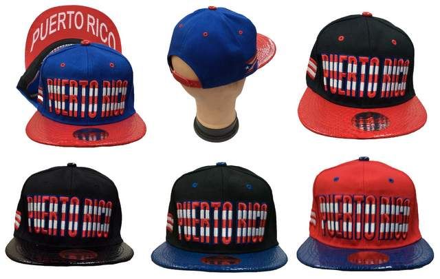 Puerto Rico Snapback Hats (Snapback Red/Full Color) at