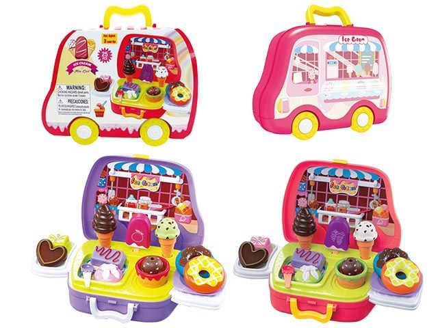 24 Wholesale Ice Cream Carry Car Case Play Set