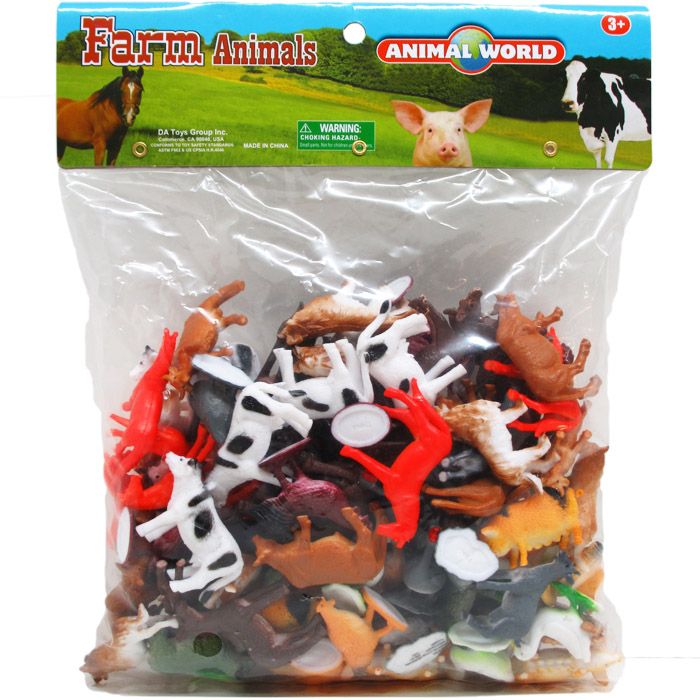 12 Wholesale Plastic Farm Animals In Poly Bag