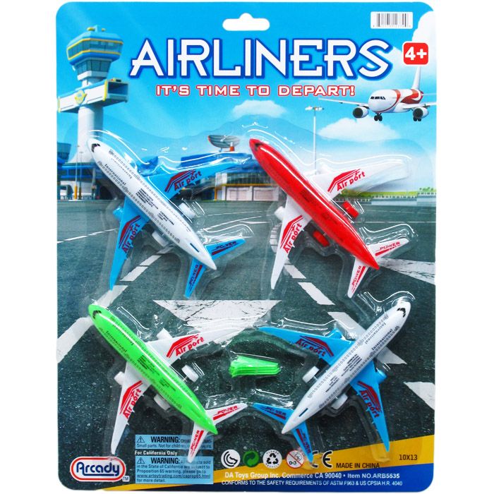48 Wholesale Airliners Play Set On Blister Card