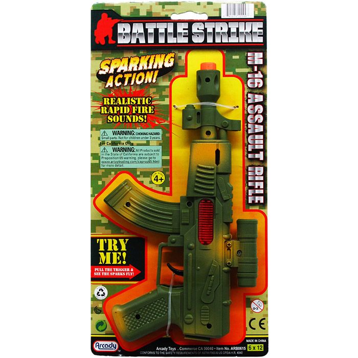48 Pieces of Military Toy Rifle With Sparking Action Tied On Card