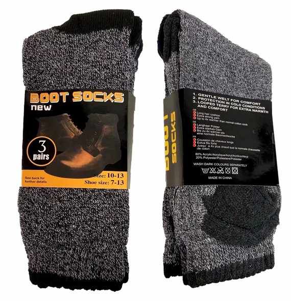 72 Pieces Man Thermal Boot Socks - Mens Thermal Sock