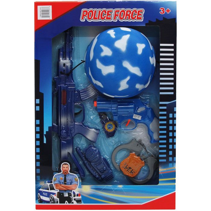 6 Pieces of 9pc 20.5" Toy Police Play Set In Open Box W/ Cover