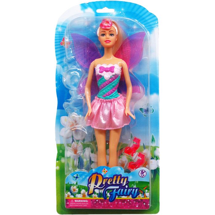 12 Wholesale 11.5" Fairy Doll W/ Accss On Double Blister Card,3 Assrt
