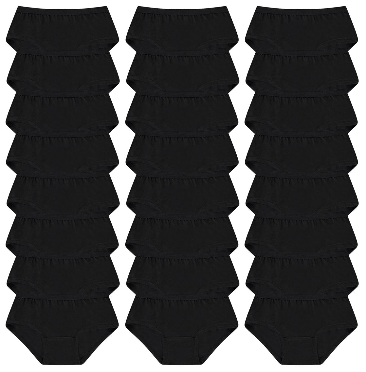 18 Wholesale Yacht & Smith Womens Cotton Lycra Underwear Black Panty Briefs In Bulk, 95% Cotton Soft Size Small