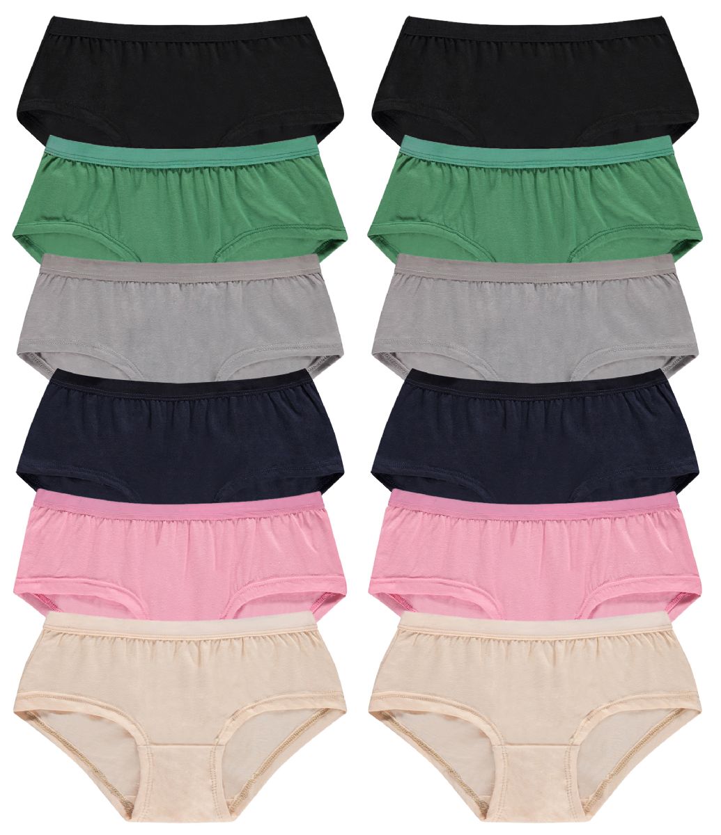 24 Wholesale Yacht & Smith Womens Cotton Lycra Underwear, Panty Briefs, 95%  Cotton Soft Assorted Colors, Size Small - at 