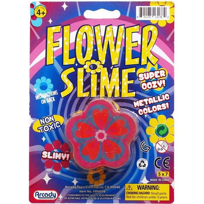 72 Pieces of 2.25" Flower Slime On Blister Card