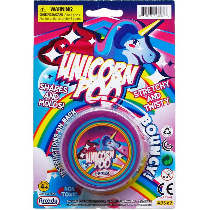 72 Pieces of 2.75" Unicorn Poop Putty On Blister Card