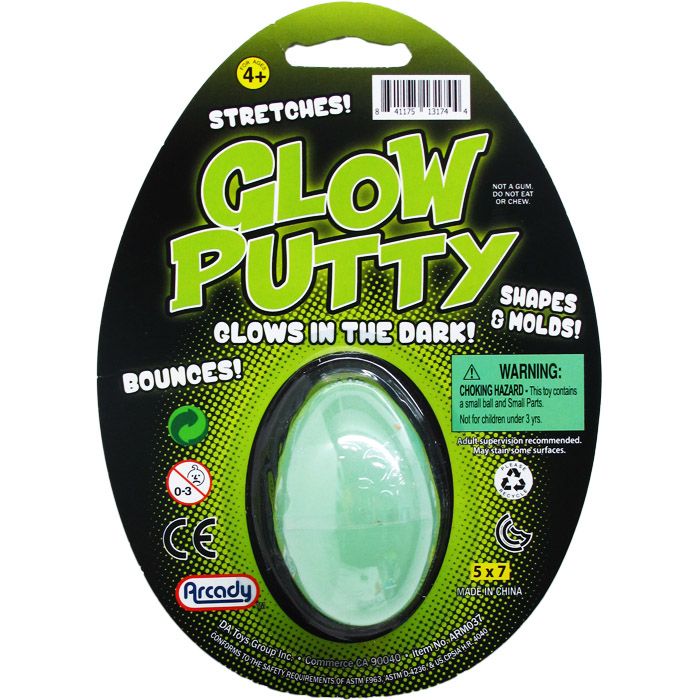72 Pieces of 2.5" Glow In The Dark Putty