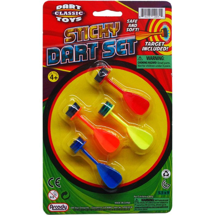 48 Pieces 4pc 2.5" Sticky Dart Play Set On Blister Card - Darts & Archery Sets