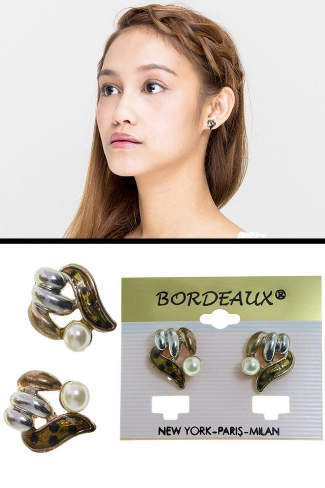 72 Wholesale Translucent Enamel Post Earring Silver Tone at