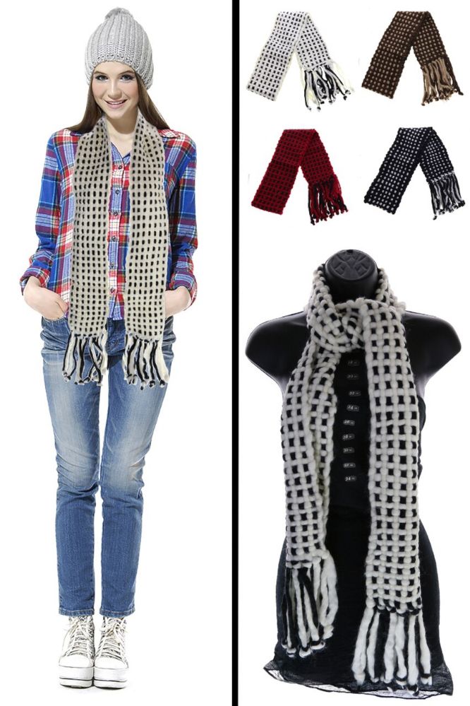 Chenille Scarf A/3 Assorted 3 Colors