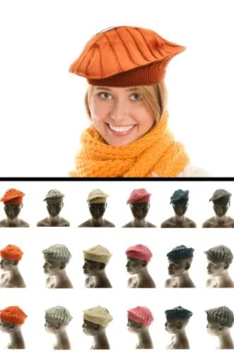 24 Pieces Assorted Cotton Beret - Fashion Winter Hats