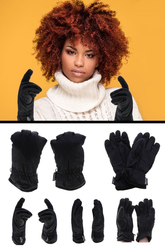 36 Pieces of Black Insulated Fashion Winter Gloves